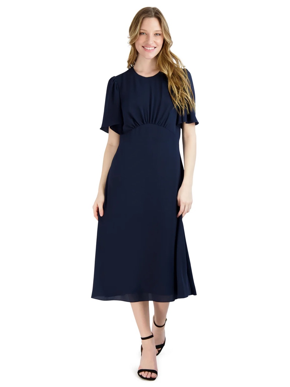 ❗️ ISO❗️ Julia Jordan Flounce Sleeve A-line Dress in Navy Size 10